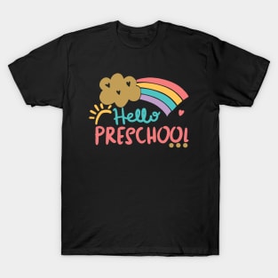 Hello Preschool Heart Teacher Student Back To School T-Shirt